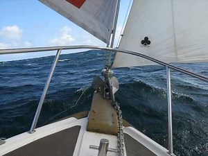 Fisher 25 - Tutak II sailing across the Morray firth from Wick to Peterhead.