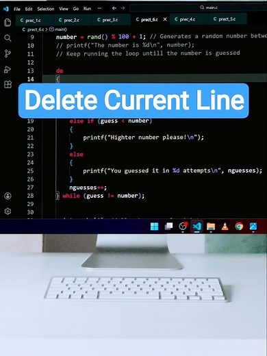 Quickly Delete Current Line in VS Code ! #shorts
