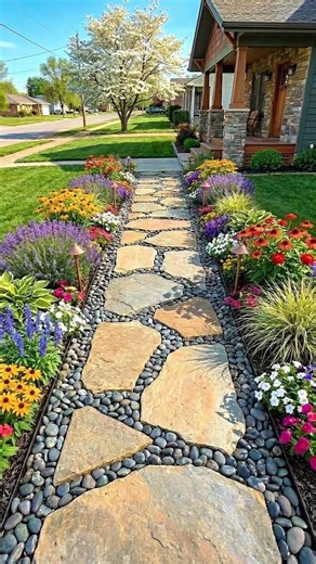 This walkway changed the entire front yard 😱🌿