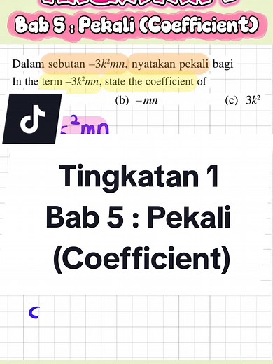 Understanding Coefficients in Algebra for Form 1