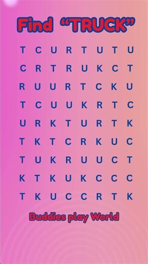 Word Game Challenge Find Truck