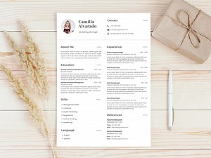 Simple Minimal Clean Resume Template, 1-2 Page Resume Template, Cover Letter & References Template, Modern Resume Template2024 - Etsy