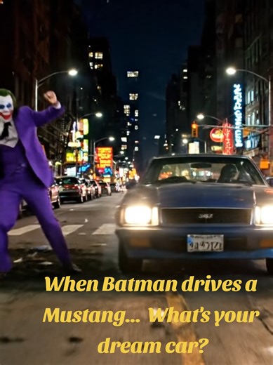 When Batman drives a Mustang... What's your dream car? #Batman #Joker #Mustang #FordMustang #DC