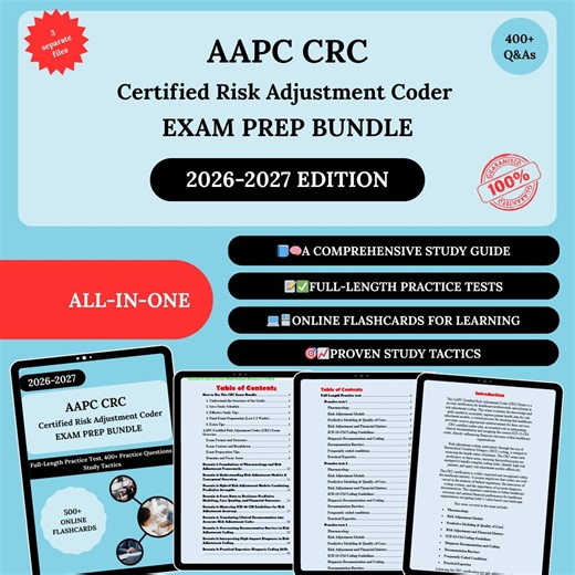AAPC CRC Prep Bundle 2026 | Crc Exam | Aapc Crc | Aapc Certified Risk Adjustment Coder Guide | Crc Practice Exam | Crc Study Guide | Crc - Etsy