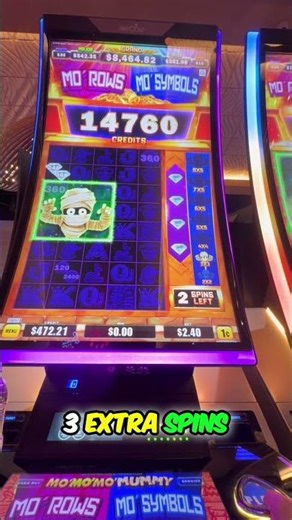 Mummy Slot Machine Wins BIG! 3 EXTRA SPINS & DIAMONDS! #shorts