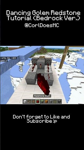 Dancing Golem Redstone Tutorial in Minecraft Bedrock Edition
