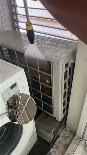 super dirty air conditioner outdoor unit: so satisfying! #실외기청소