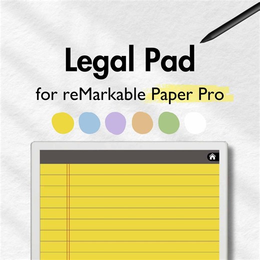 Legal Pad for Remarkable Paper Pro, Templates for Remarkable, Legal Notepad Memo Pad, Template Notebook Colorful Notebook Hyperlinked PDF - Etsy