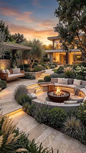 Patchy Backyard Turned Into a Luxury Fire Pit Garden ✨🔥 #shorts