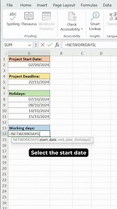 Calculate the number of working days between two dates with the NETWORKDAYS function in Excel