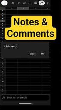 Notes and Comments in Google Sheets Mobile App #googlesheets