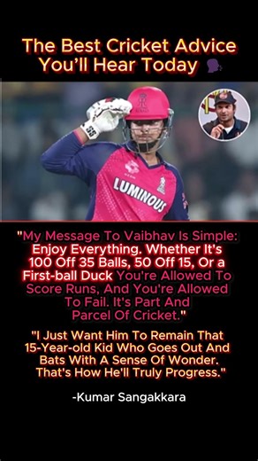 Sangakkara’s Life Lesson to Vaibhav Suryavanshi 🏏✨#kumarsangakkara #vaibhavsuryavanshi #ipl2026