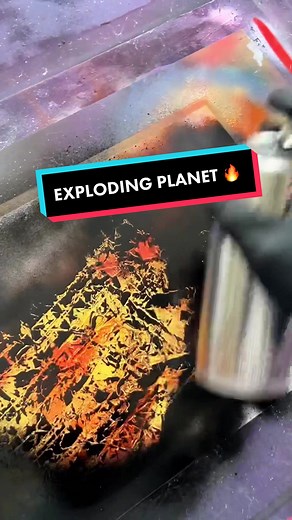 Custom Fire Planet Art Painting Process | SorayPaint