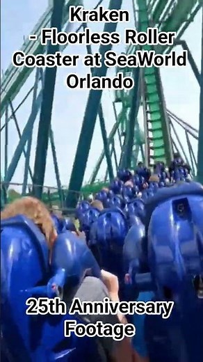 Kraken - Floorless Roller Coaster at SeaWorld Orlando - 25th Anniversary (full video on channel)