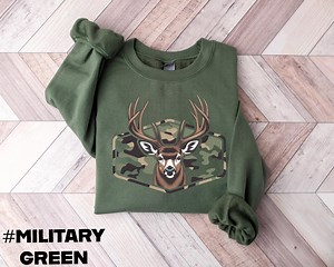 Camo Deer Hunting Sweatshirt, Deer Season Apparel - Etsy