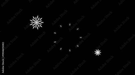 4K Circle firework display animation over a solid black background. geometric firework circle burst pop-up with bursts and spark. fireworks circle blast in celebration projects and promotional visuals