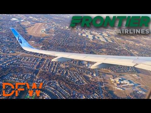 Frontier Airlines Airbus A320neo Landing in Dallas/Fort Worth (DFW)