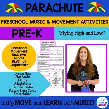 Parachute Movement Song Activity: "Flying High and Low" Pre-K, K-2 Music