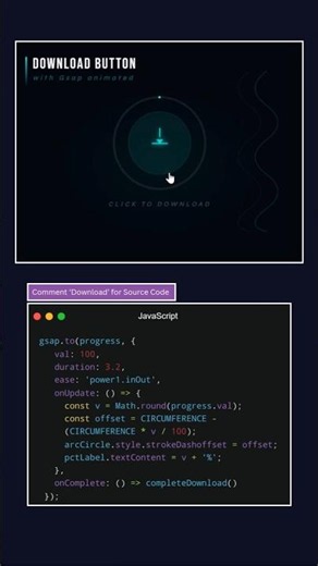 Animated Download Button with GSAP 🚀 | HTML CSS JavaScript UI Animation