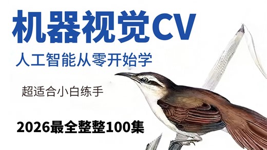 【2026最新机器视觉教程】目前B站最完整的【计算机视觉入门到精通】教程，算法原理 项目实战，草履虫也能学会！人工智能/机器视觉/计算机视觉/深度学习