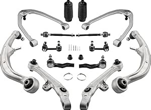 maXpeedingrods 14PC Front Suspension Kit for Infiniti G35 Coupe RWD 2003-2007, for Nissan 350Z Convertible RWD 2003-2009, Front Lower Upper Control Arms w/Tie Rod Ends Sway Bar End Links Boots