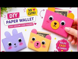 DIY Cute Paper Wallet 💖 Easy Origami Card Holder