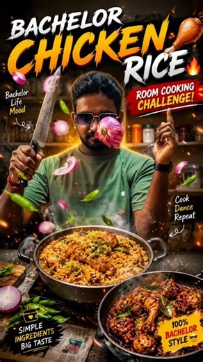Bachelor Room lo Chicken Rice 🍗🔥 | Easy Chicken Rice Recipe | Fun Cooking Vlog | Real Creator Rajesh