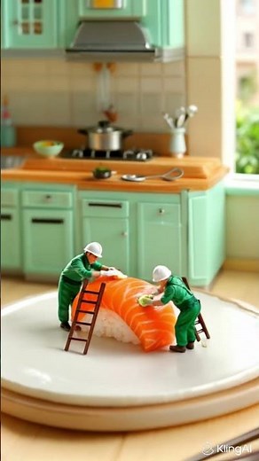 Miniature Workers Make Sushi From Scratch — Tiny Chef Edition