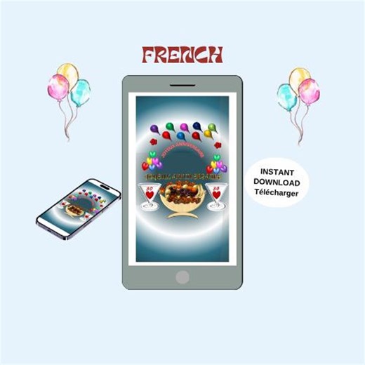 Animated Birthday Video Card -french Mobile E-card (MP4, PNG, PDF, GIF Digital Download) - Etsy