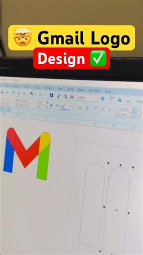 🤯Gmail logo 🔥design in Coreldraw😳 tutorial #coreldraw #graphicdesign #logodesign #shortsfeed