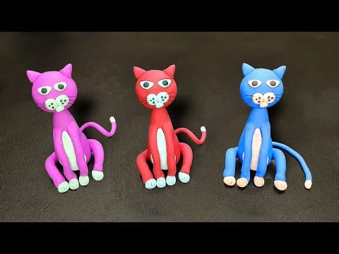 Cat clay art for kids How To Make Cat Clay Modelling For Kids clay Video for Toddlers
