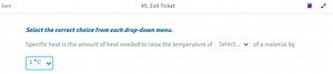 Back95. Exit TicketSelect the correct choice from each drop-... | Filo
