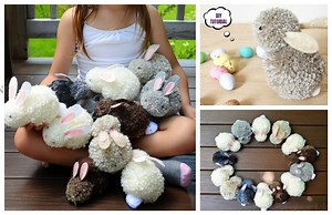 Easter DIY Pom Pom Bunny Tutorials - DIY Magazine