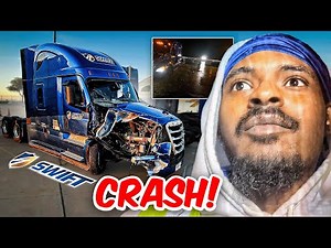 Swift Transportation Rookie Truck Driver Crashes and Gets Stuck!!