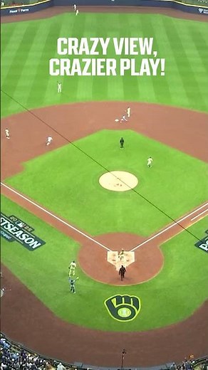 A bird's-eye view of that WILD play in Milwaukee! 🪹 #NLCS