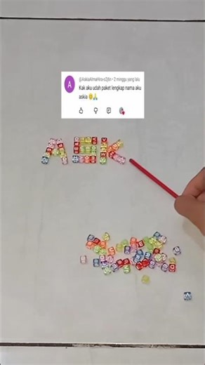 Membuat Nama ASKIA Dari Manik Huruf Kotak