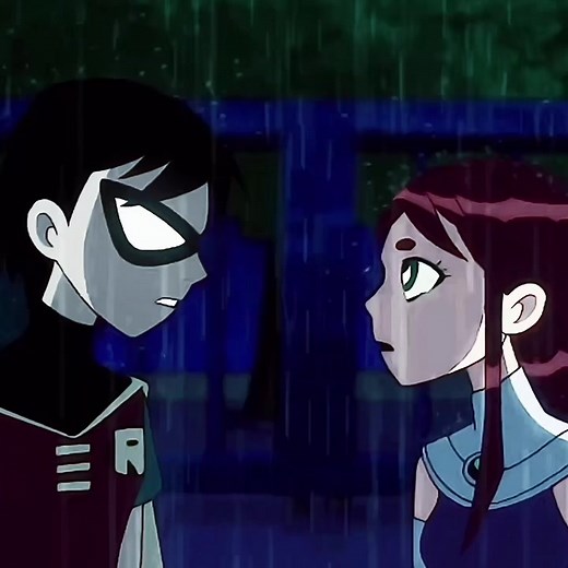 Robin and Starfire Rain Kisses Compilation