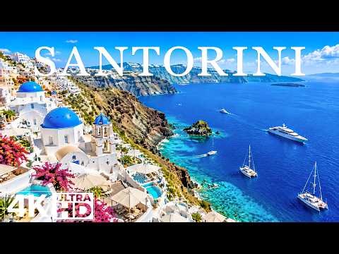 Santorini 🇬🇷 4K Drone Footage | White Villages, Blue Domes & Aegean Sea Paradise