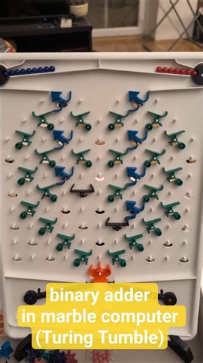 arithmetics: adding two registers in marble computer (Turing Tumble)