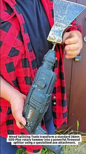 Wood Splitting Tools Make Log Cutting Easier with a 26mm SDS-Plus Rotary Hammer Axe