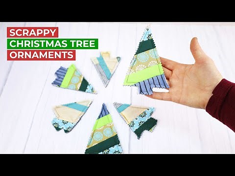 Scrappy Christmas Tree Ornaments // Mini Quilted Christmas Trees
