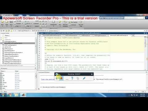 MATLAB BINOMIAL COEFFICIENTS