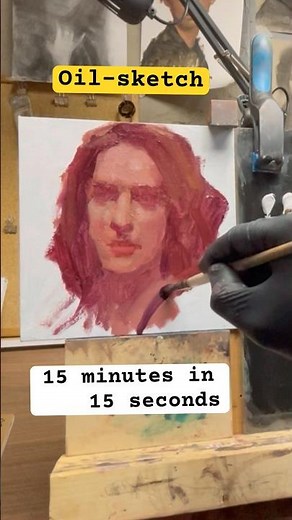 15 minutes oil sketch Portrait #oilpainting #art #painting