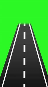 Download Animated road moving forward in a seamless loop. First-person driving perspective on a straight highway. Flat 2D graphic on a green screen for chroma key compositing. for free