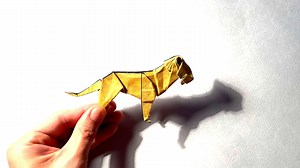 【Madiyar Origami】豹折纸教程How to make origami leopard (new version)