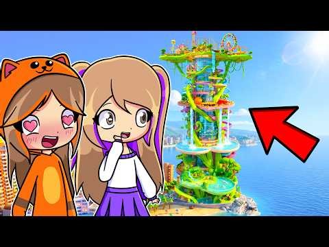 LYNA y MANDARINA construyen el MEJOR RASCACIELOS en Roblox Benidorm Fun Town Tycoon