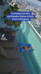 Terrifying moment earthquake str!kes infinity pool Bangkok | Ebele Ubaelutu