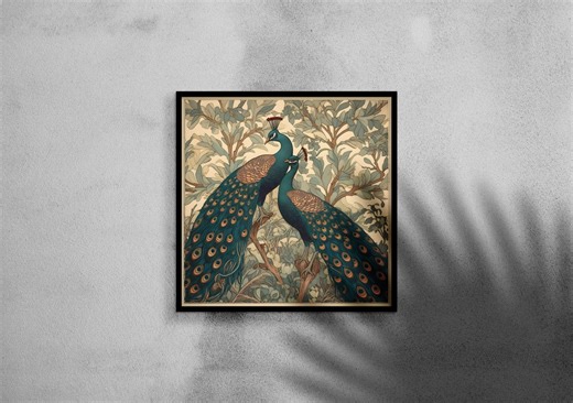 William Morris Peacock Art Print: Botanical Decor Poster - Etsy