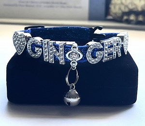 New Design|breakaway Safety Cat Collar-personalized Pet Name With Rhinestones Silver Letters - Etsy