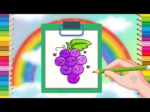 How to Draw Grapes Step by Step | Easy Grapes Drawing for Beginners | Fruit Drawing Tutorial